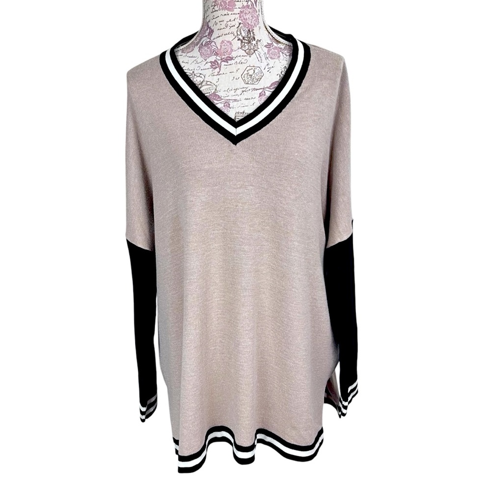 NWT Joseph A. Women’s XXL Mocha Pullover Sweater Long Sleeve Soft Knit 2XL